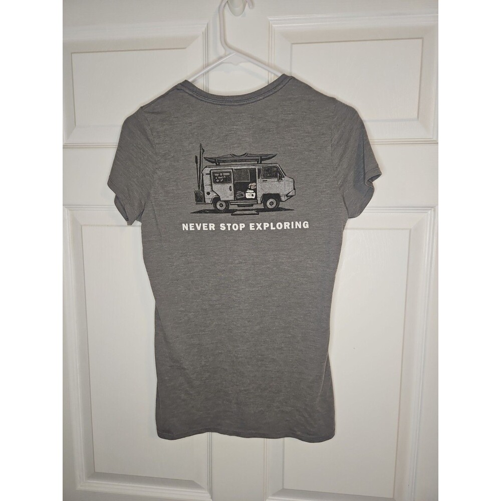 The North Face T Shirt Gray Never Stop Exploring Camper Van Womens S Small Short